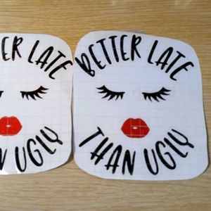 Make up themed car decals.